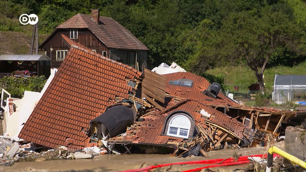 En août 2023, des inondations meurtrières en Slovénie. Capture d'écran reportage DW