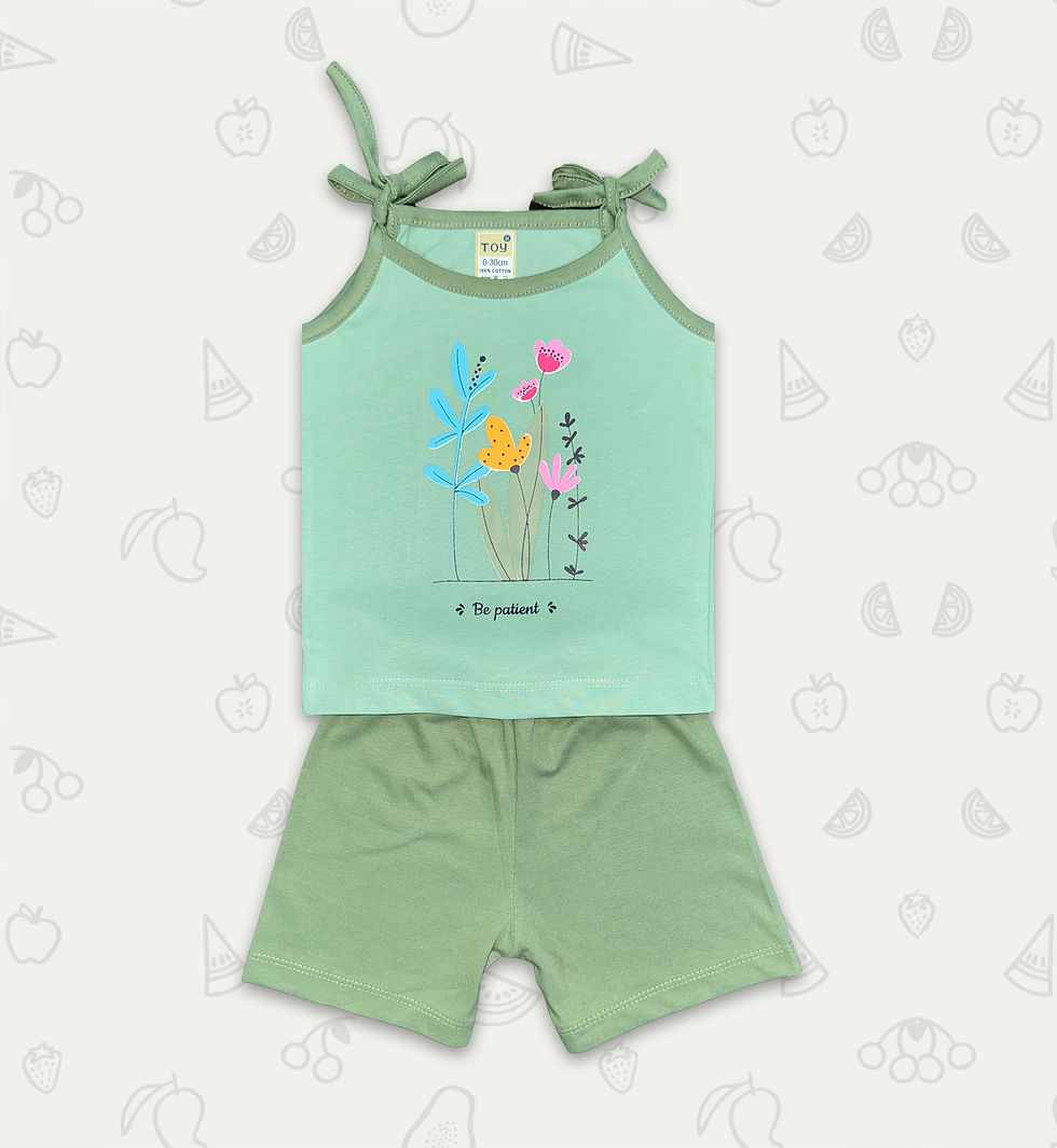 Thumbnail: Cute Flower Printed Girls Camisole & Shorts Set