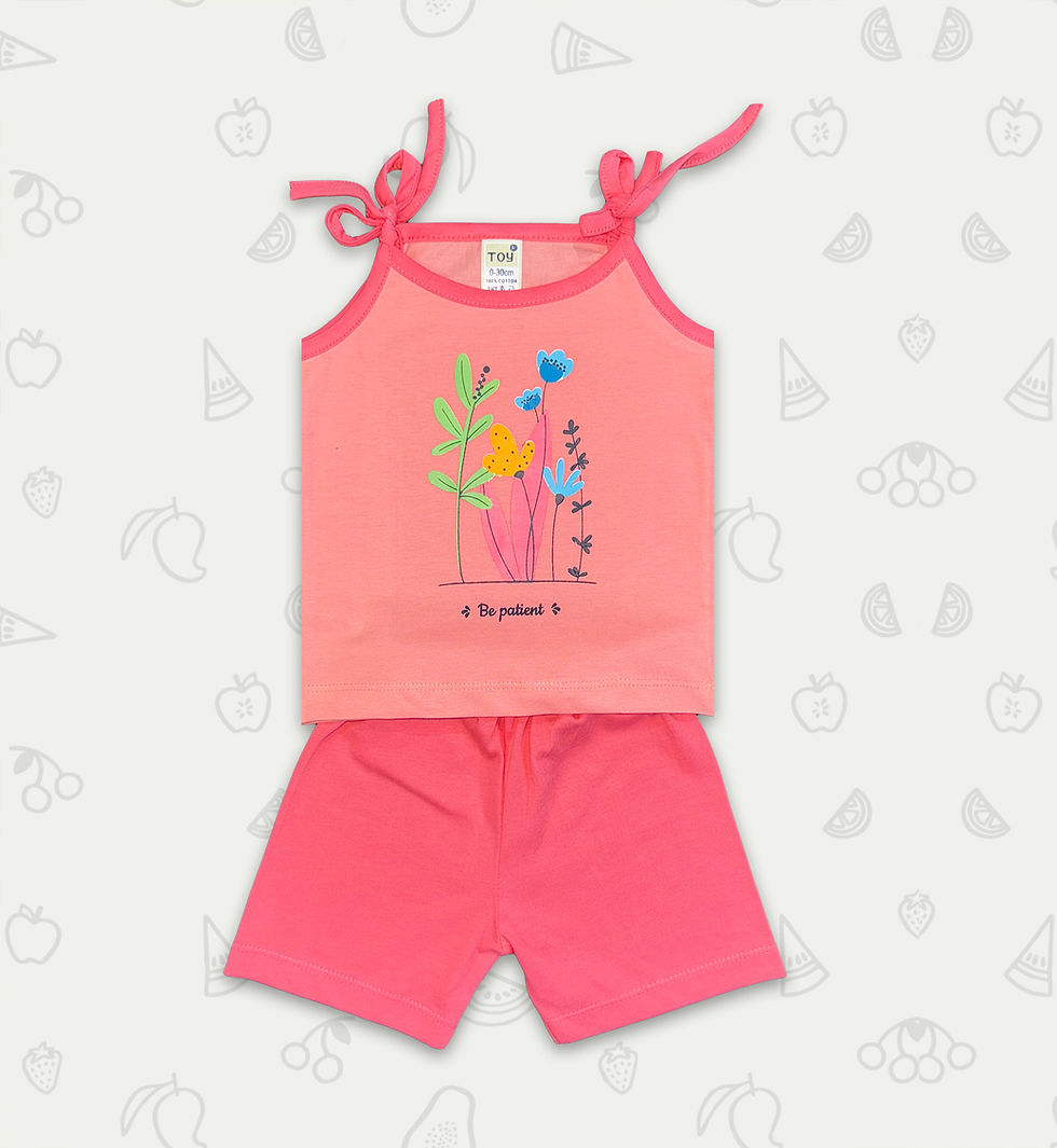 Thumbnail: Cute Flower Printed Girls Camisole & Shorts Set