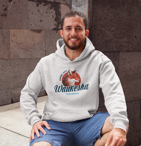 Wisconsin アメフトパーカー Champion Wisconsin Reverse Weave Full Zip Hoodie (Gray