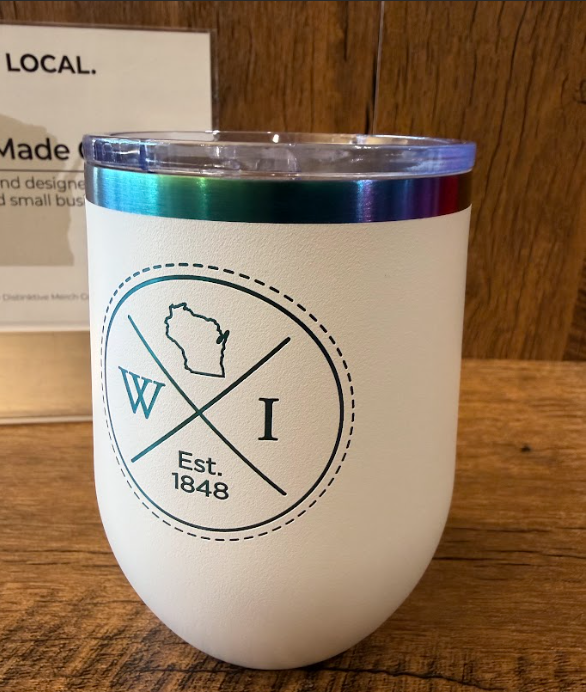 12 oz Wisconsin Prism Stemless Wine Tumbler