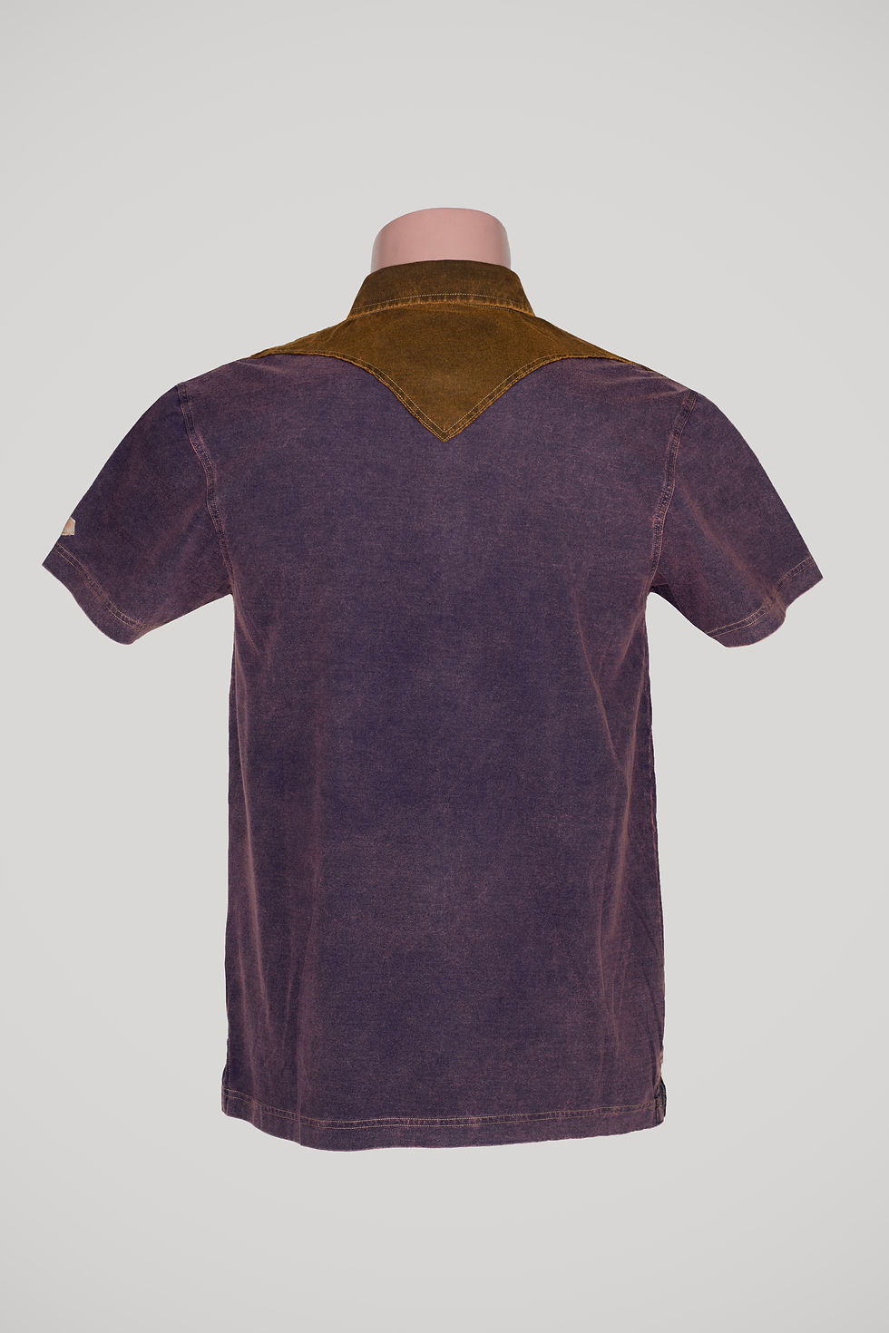 Thumbnail: CARBON Falcon Button Collar Shirt - Cedar Purple and Leather Brown