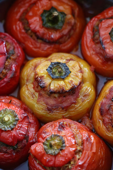 פלפלים ממולאים באורז ובשר