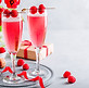 Pink cocktail with champagne or prosecco