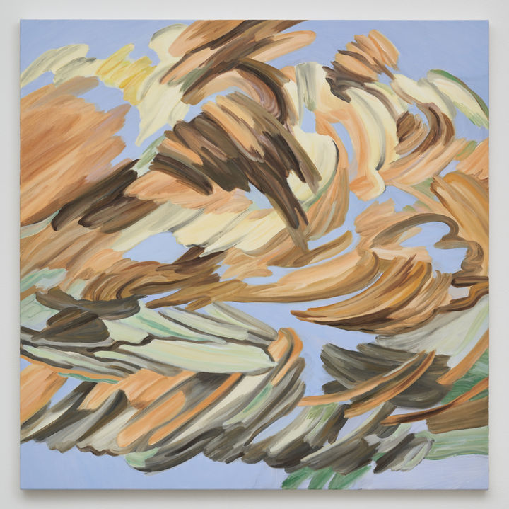 <보라색 스크린 앞의 흐름 On the Purple Screen>
91x91cm
oil on canvas 2022