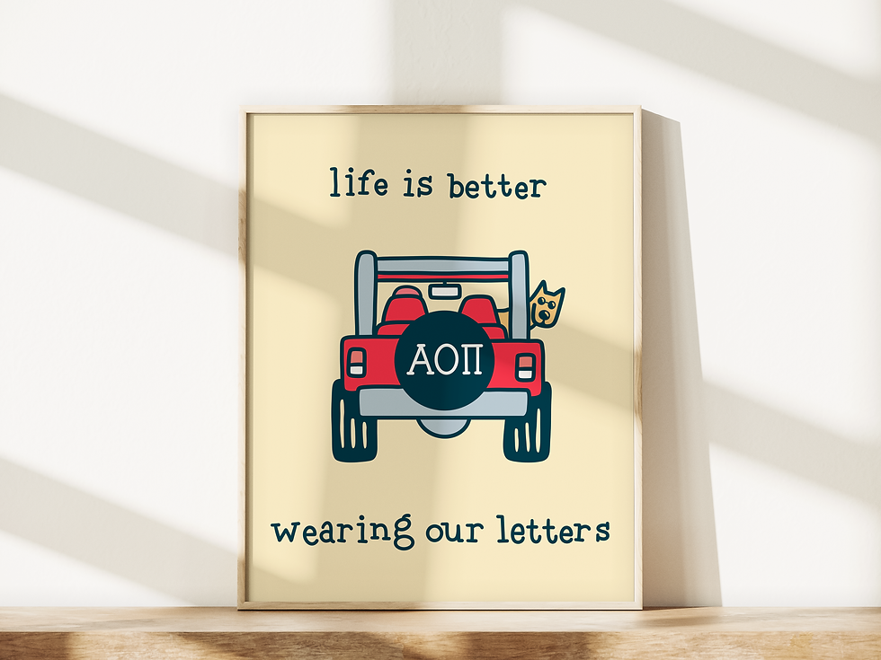 Thumbnail: Life is Better Wearing Alpha Omicron Pi’s Letters Downloadable Art Print