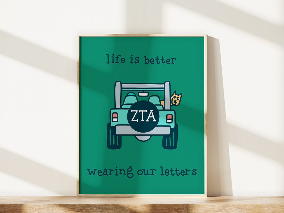 Thumbnail: Life is Better Wearing Zeta’s Letters Downloadable Art Print