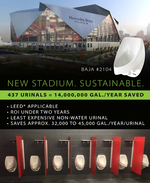 Mercedes-Benz Stadium waterless urinals