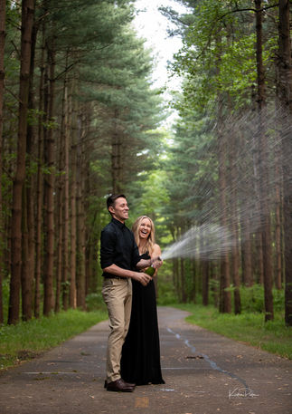man and woman in trees