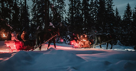 Kuligig w Bialce Tatrzańskej z pochodniami