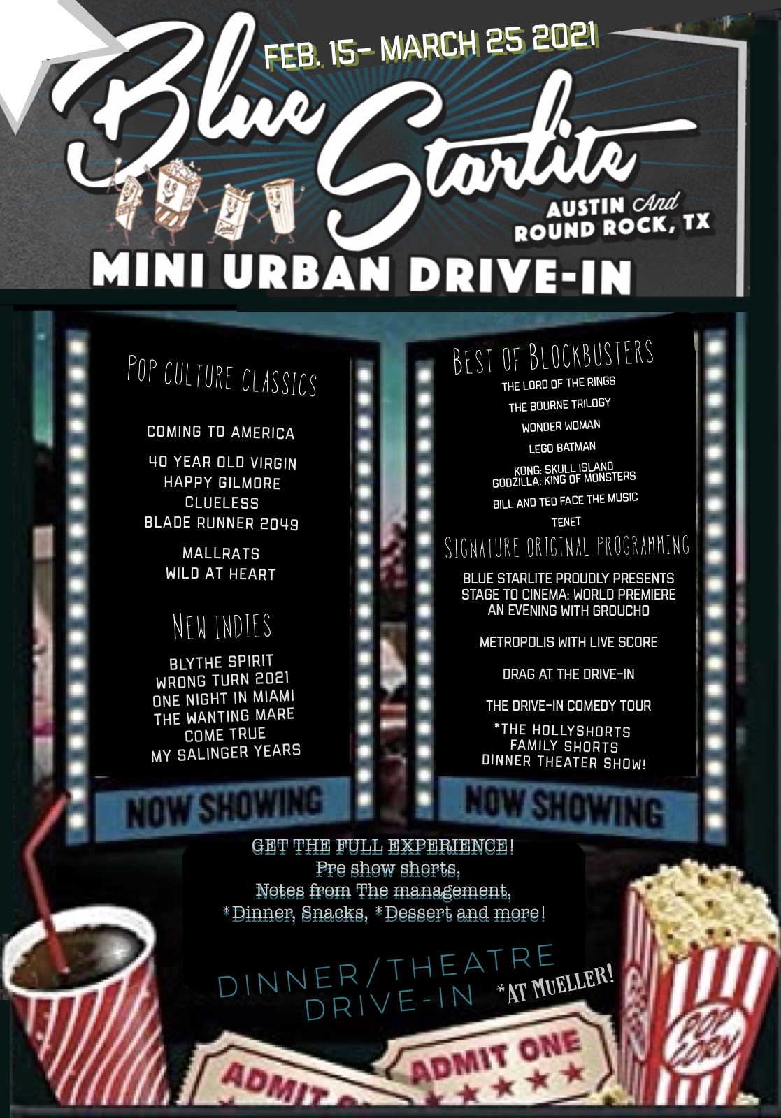 Austin S Mini Urban Drive In Movie Theatre The Blue Starlite Cinema