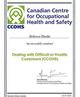 becky hostile customer certificate.jpg