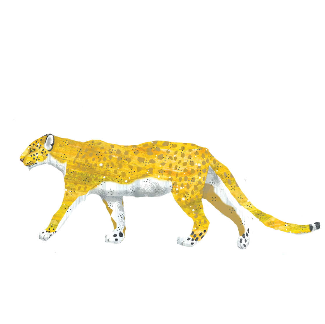 Illustrated Hand Painted Leopard for Animal Lovers Greeting Card