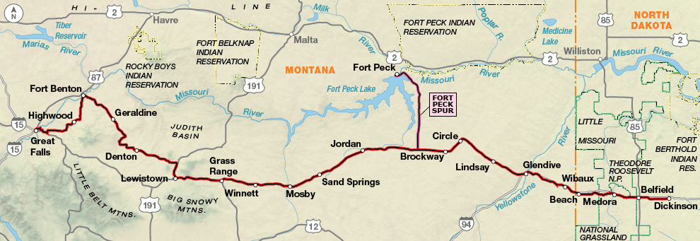 Map Norther Tier Route Adventure