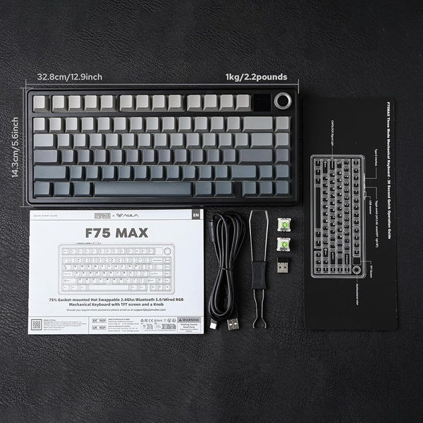 Thumbnail: AULA F75 Max Side-Engraved Keycaps Wireless 3 in 1 Mechanical Gaming Keyboard wi