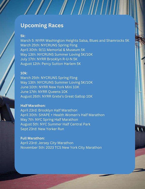 NYC Race Calendar | Keep The Pace