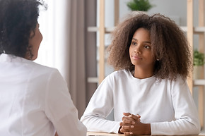 Focus on african adolescent teen girl li