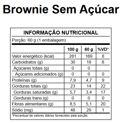 Miniatura: Brownie de Chocolate Sem Açúcar