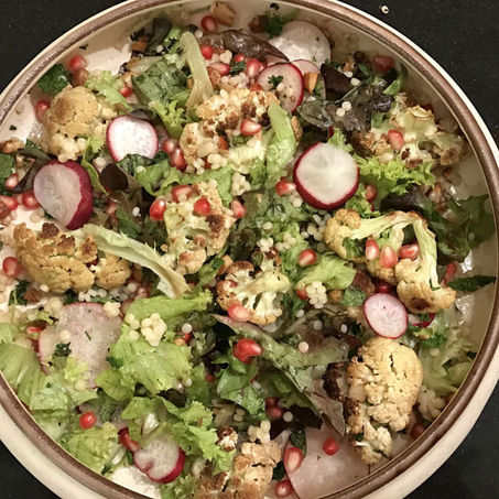 Roasted Cauliflower, Couscous and Pomegranate Salad
