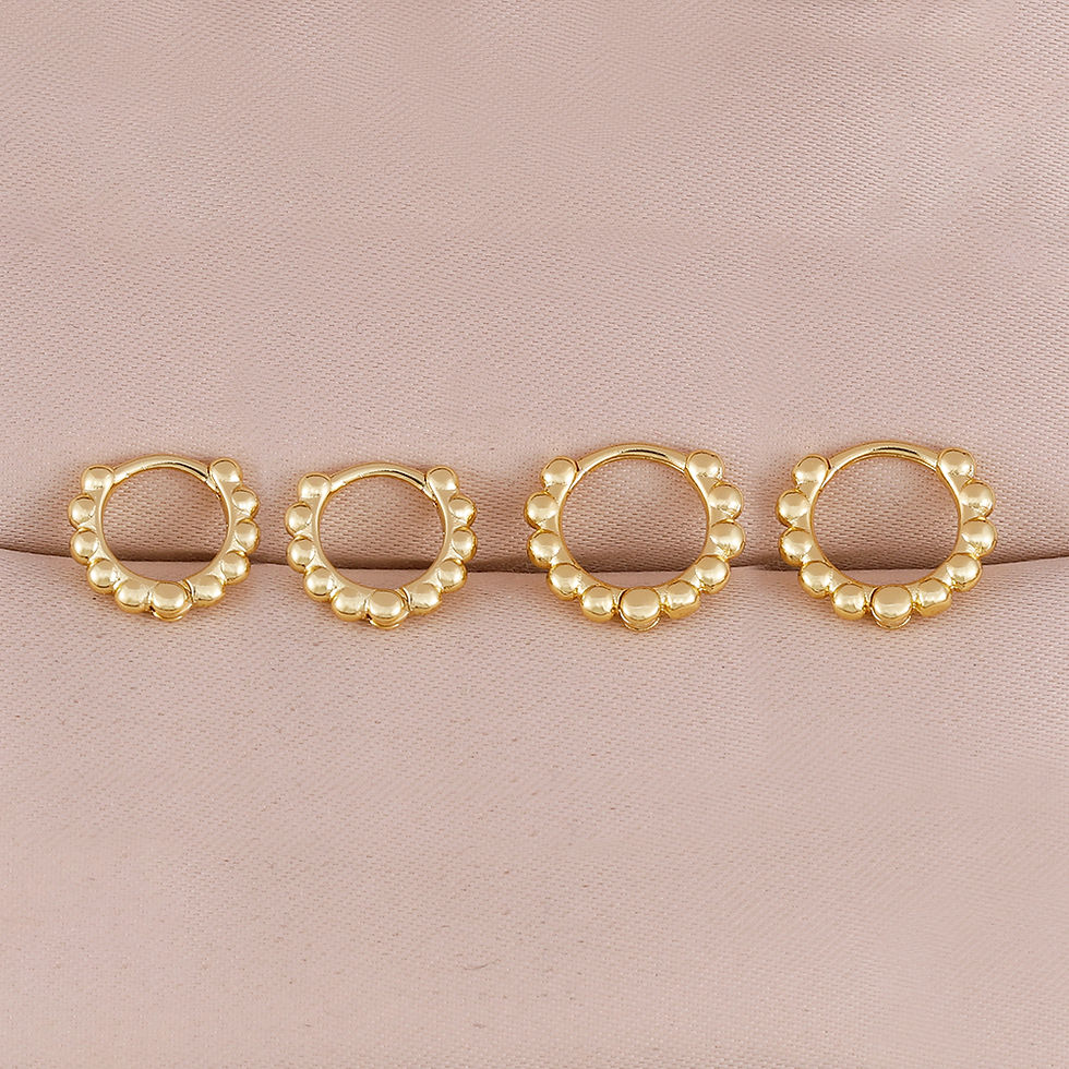 Thumbnail: Elegant Ball Round Earrings for Women Luxury Stainless Steel Hoop Vintage Weddin