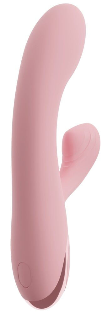 Thumbnail: rosa Rabbitvibrator Avenor. Mit Metalzunge für G-Punkt. Seitenansicht links