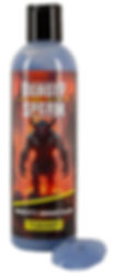 Dickflüssiges Fantasy Gleitgel 250 ml Beasty Sperm Mighty Minotaur Frontansicht mit Gleitgel Probe daneben