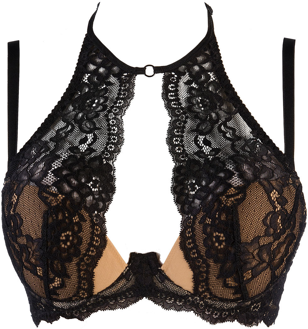 Miniaturbild: schwarzer Neckholder-BH mit abnehmbaren Trägern