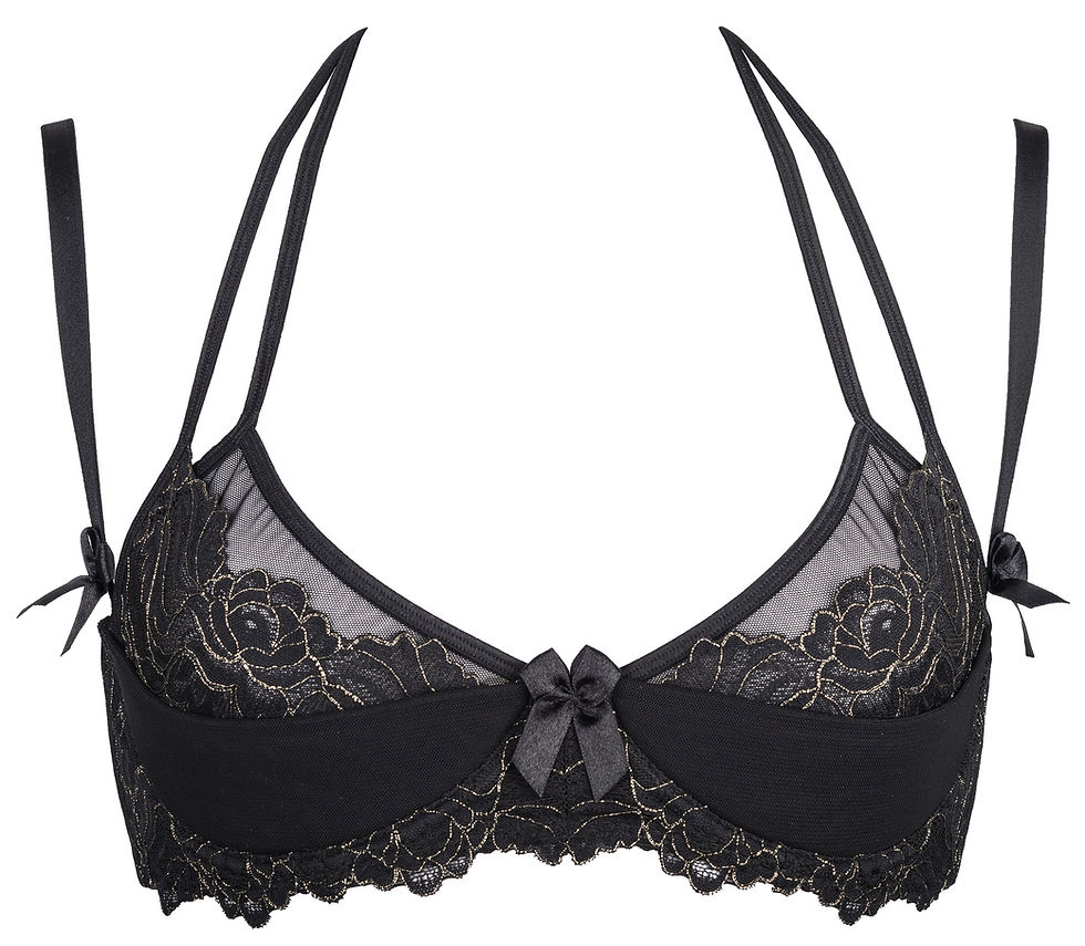 Miniaturbild: schwarzer Plus-Size BH mit goldenen Verzierungen