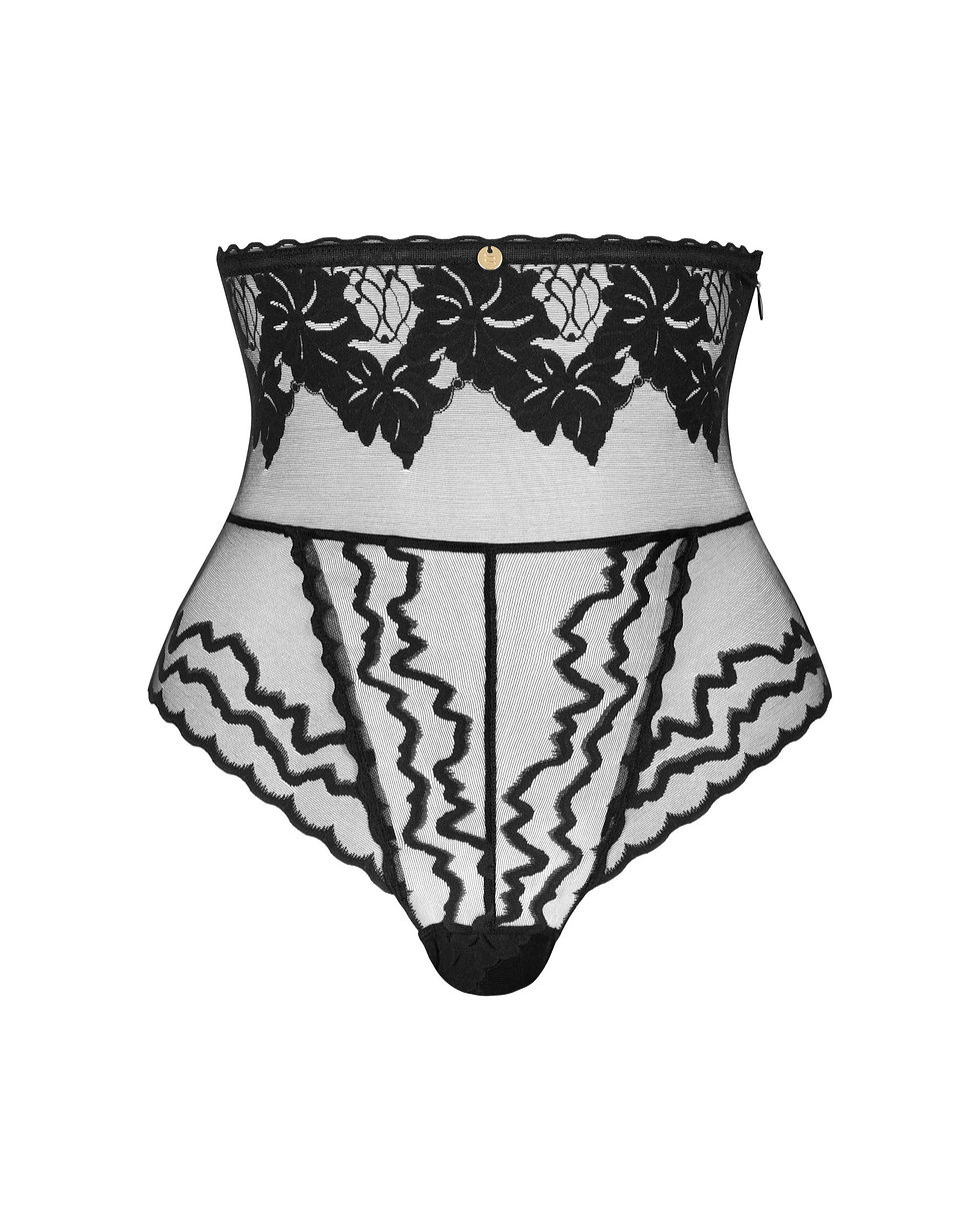 Miniaturbild: transparenter High-Waist Panty in schwarz
