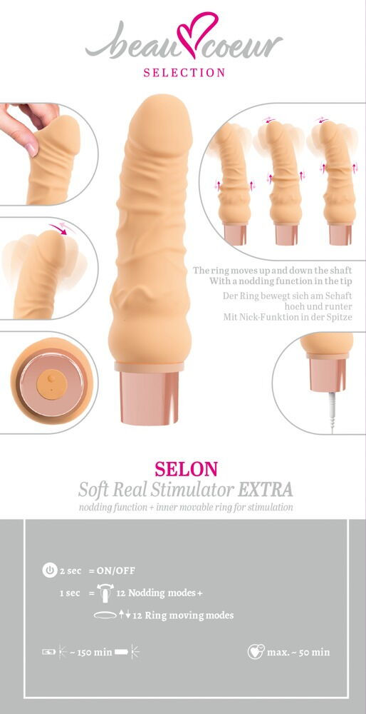 Thumbnail: super softer Naturvibrator SELON. realitätsnahe Penisform. Nodding Funktion. Details in Miniaturansichten