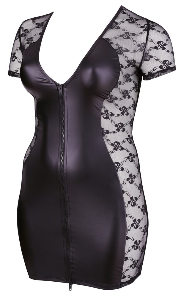 Miniaturbild: schwarzes Plus Size Kleid mit großen Ausschnitt