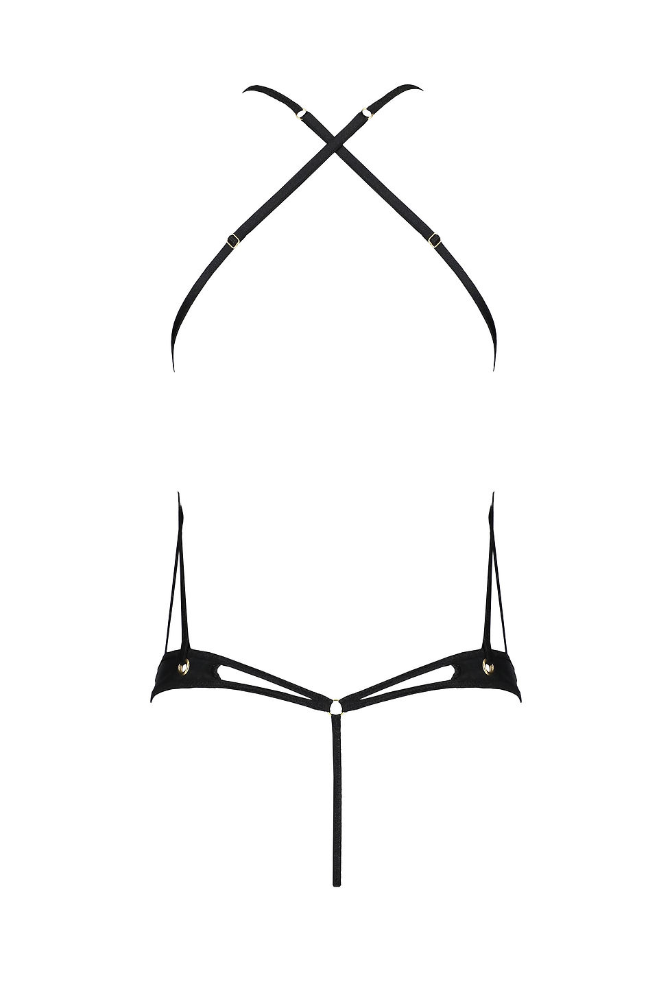 Thumbnail: schwarzer Ouvert Stringbody aus Kunstleder