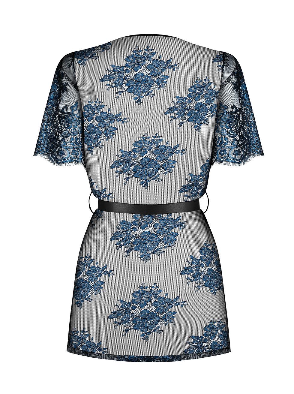 Miniaturbild: blauer Morgenmantel aus floraler Spitze