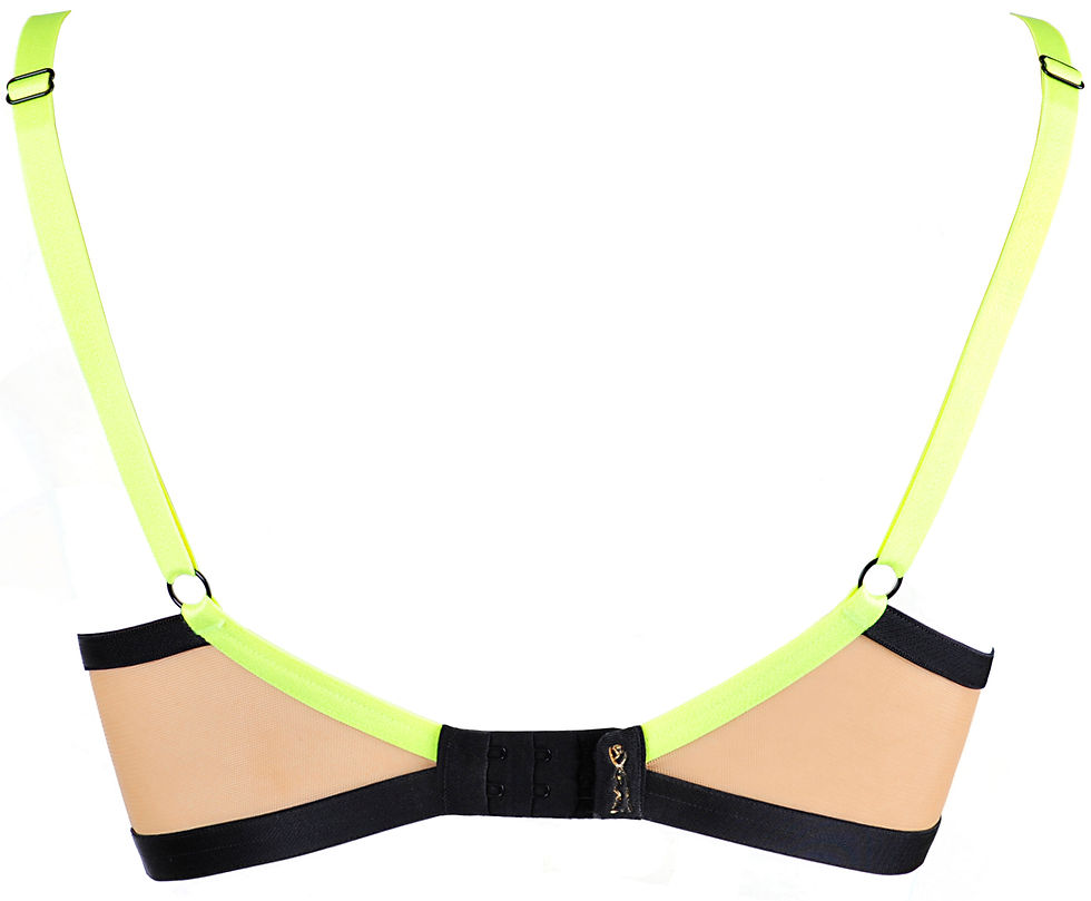 Thumbnail: sexy Push-Up BH in beige/schwarz/gelb