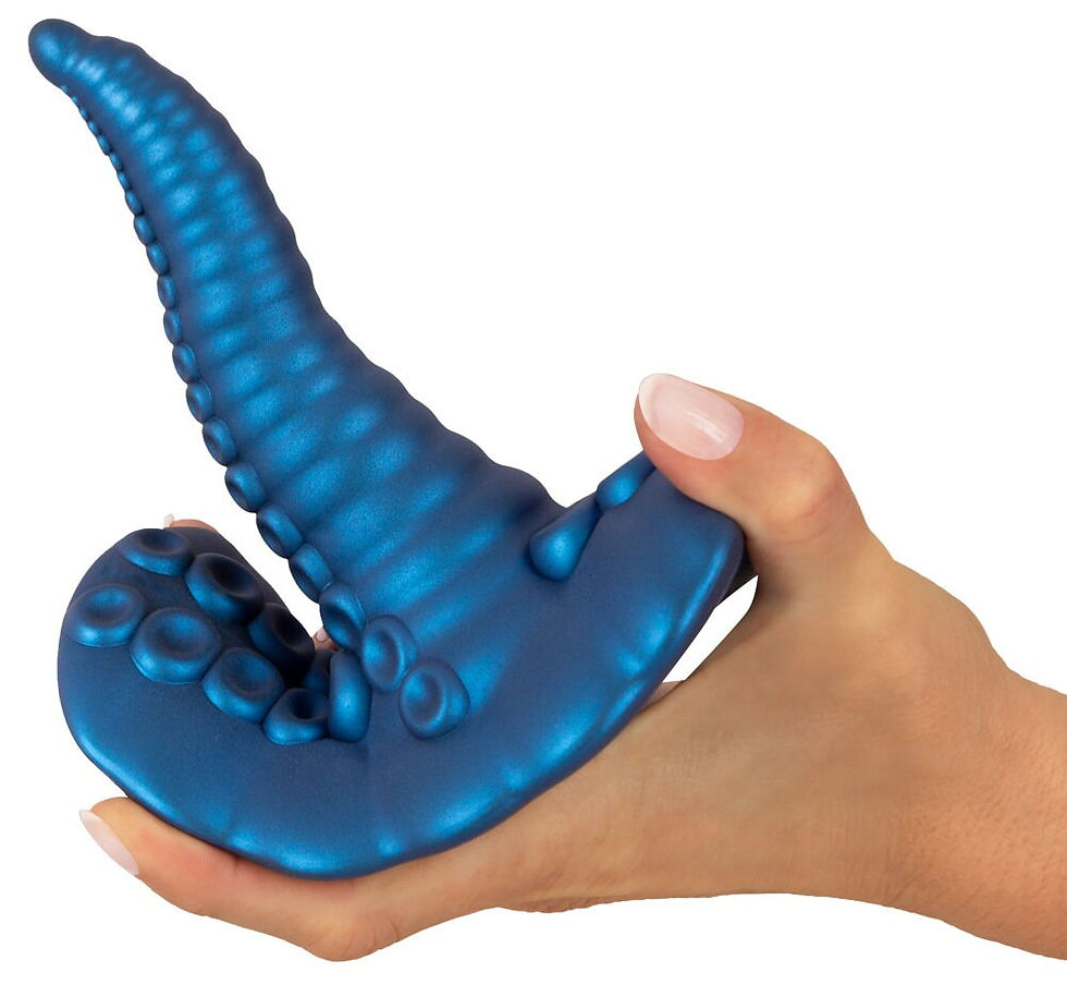 Miniaturbild: Fantasy Aufsitzvibrator Tentacle Pad von Beasty Cocks. Blau in Tentakel Design. Biegsamkeit der Basis demonstriert