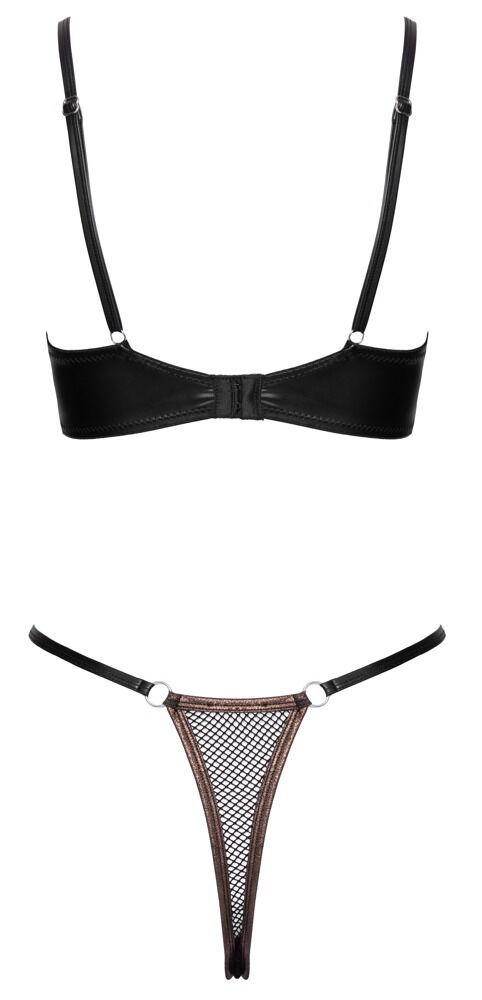 Miniaturbild: Bügel-BH & Ouvert-String aus softem Netz | Cottelli Lingerie