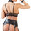 Thumbnail: 3-tlg. Set mit Bralette, Strapsstring und Handfesseln