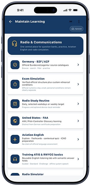 Screenshot der NorthTrack App: Sprechfunk-Training