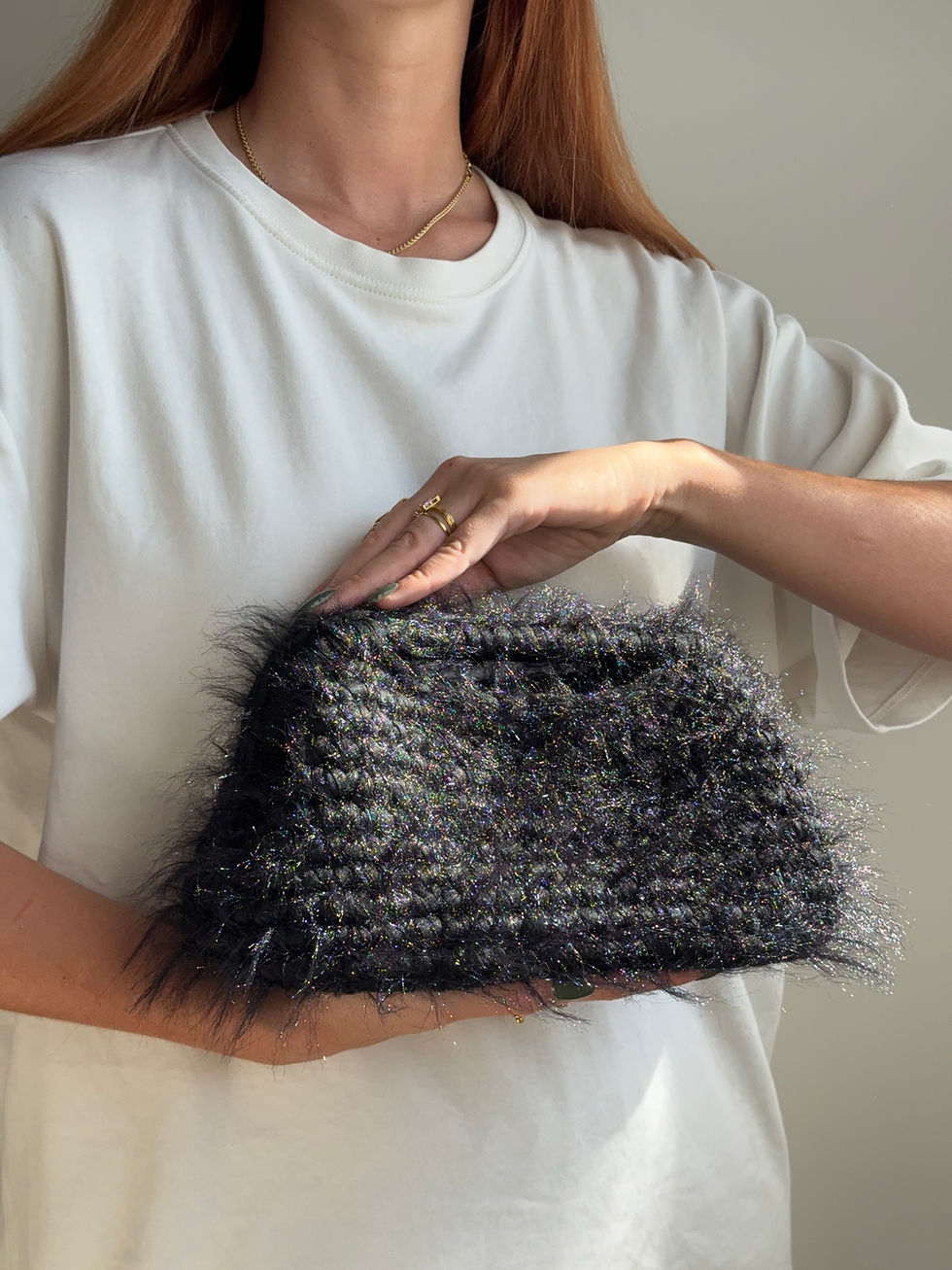 Teddy bag nera con fondo