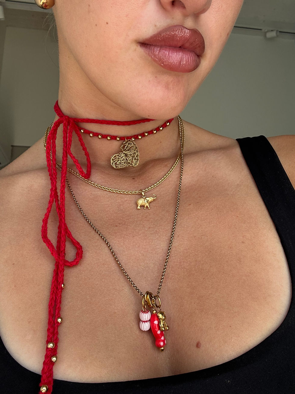 Filamore rosso cuore crochet corto