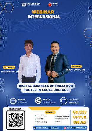 Poltek SCI dan IPJB Gelar Webinar Internasional tentang Optimalisasi Bisnis Digital Berbasis Budaya Lokal
