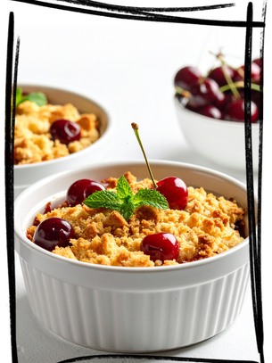 Bread Crumb Pudding with Cherries