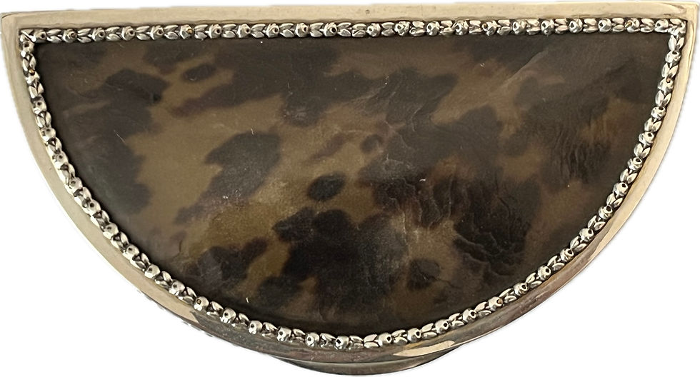 Thumbnail: Silver and Tortoiseshell Crescent-Shaped Jewellery Casket