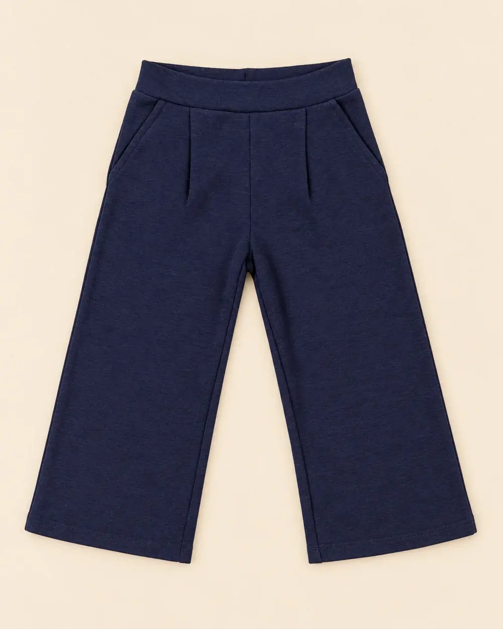 Pantaloni blu navy taglio palazzo - vita regolabile