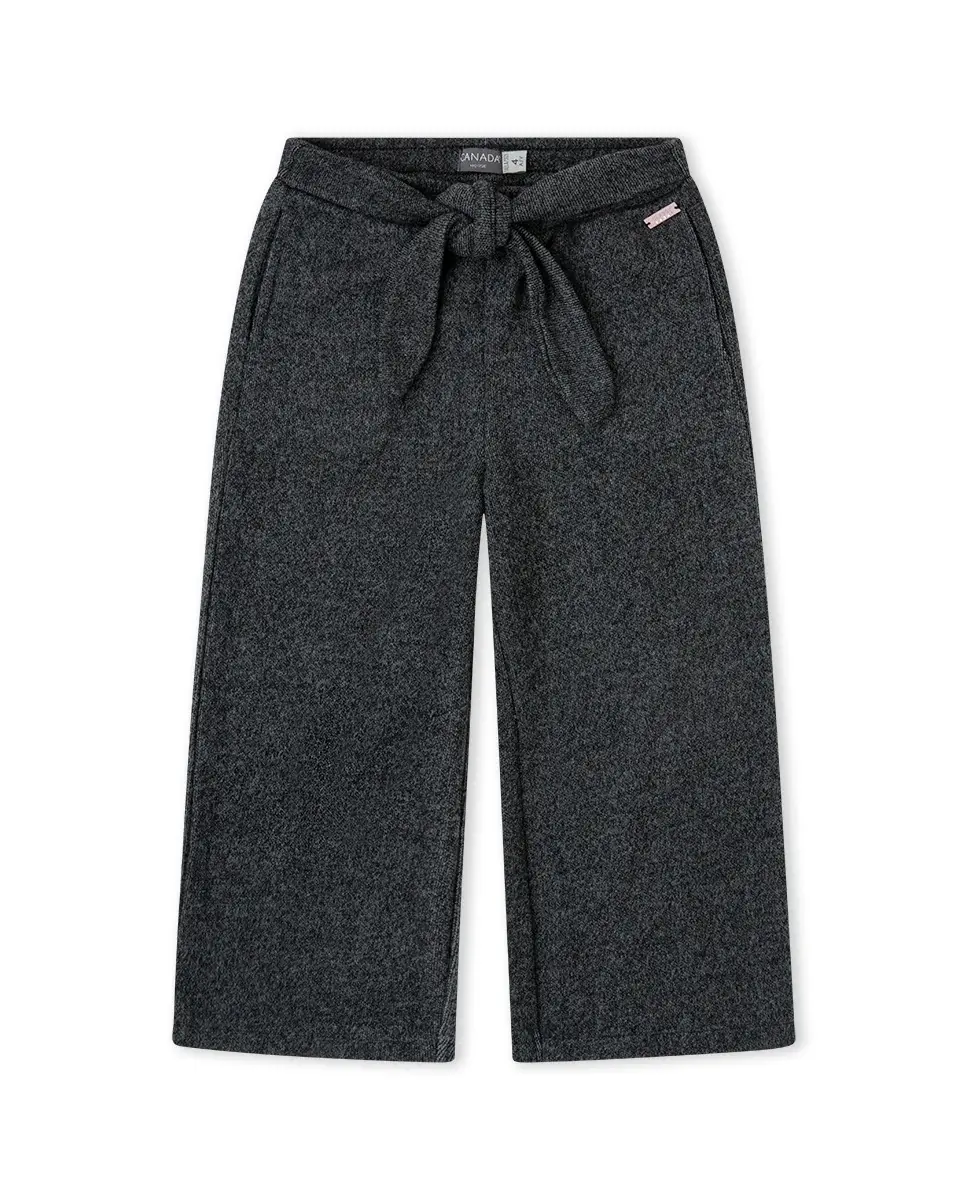 Pantaloni Culotte/Palazzo Grigio Antracite con Fiocco in vita