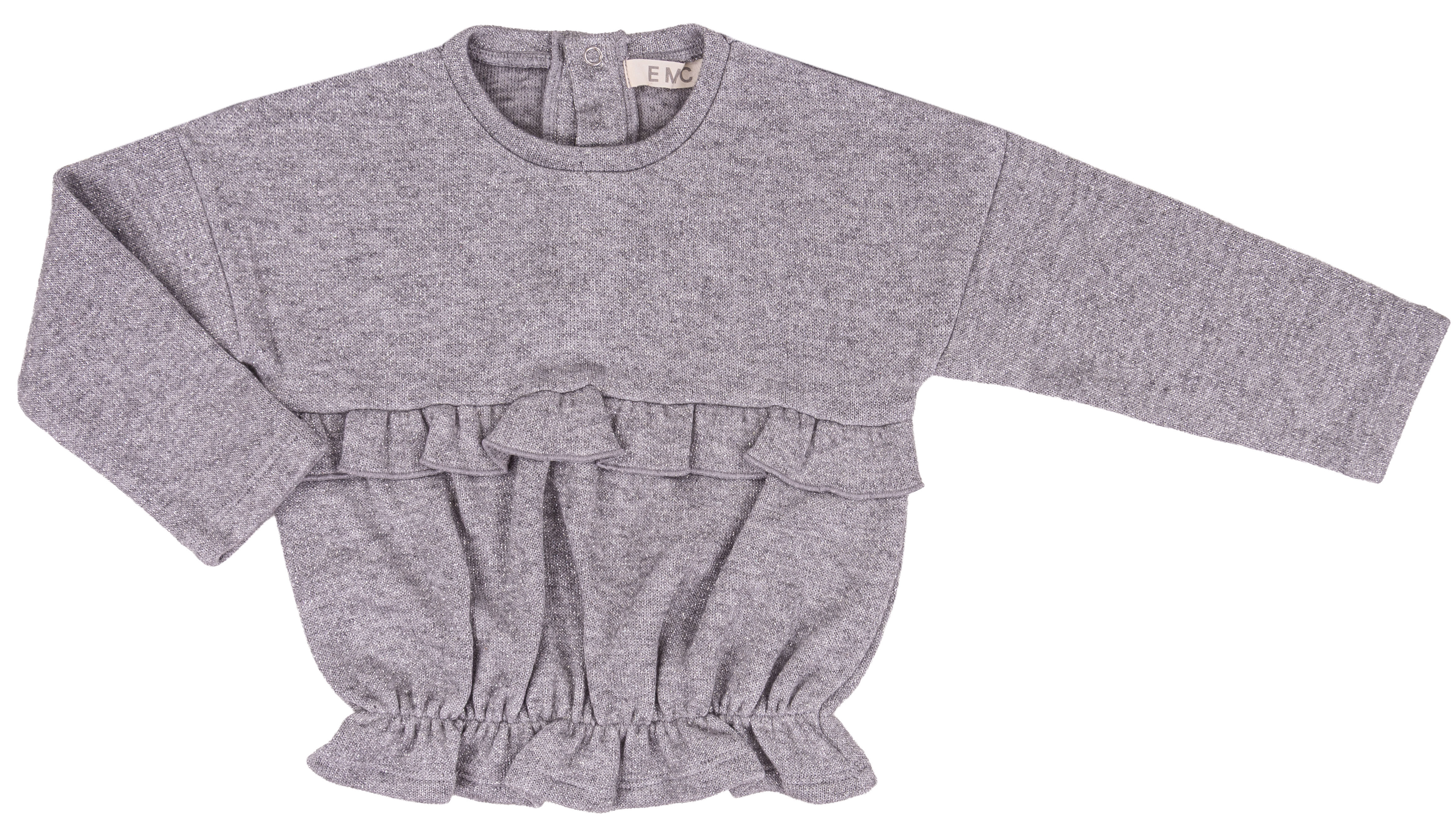Maglia luminosa con volant e arricciatura