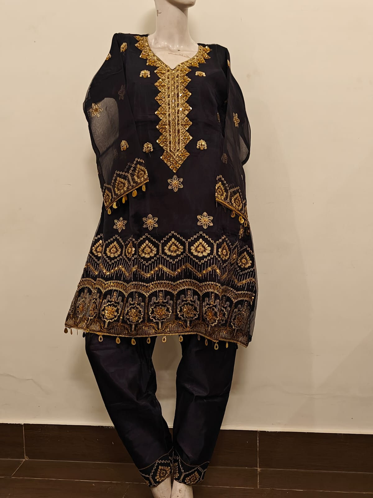 Embroidery Moti / Beats  Tilla on Tissue  3PC Medium 1139