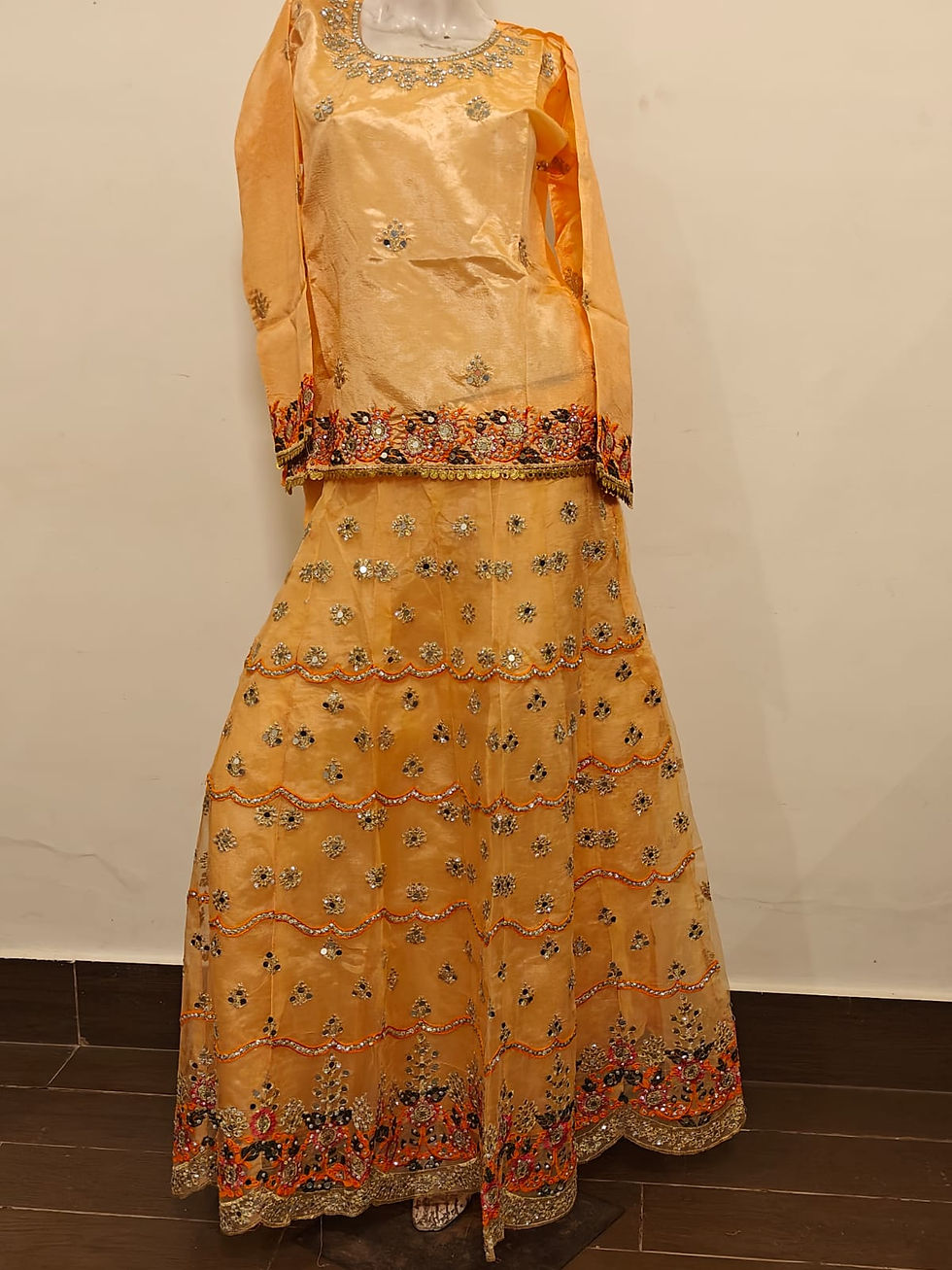 Thumbnail: 3PC Embroidery  Sharara Choli Set Size Std Medium  1731