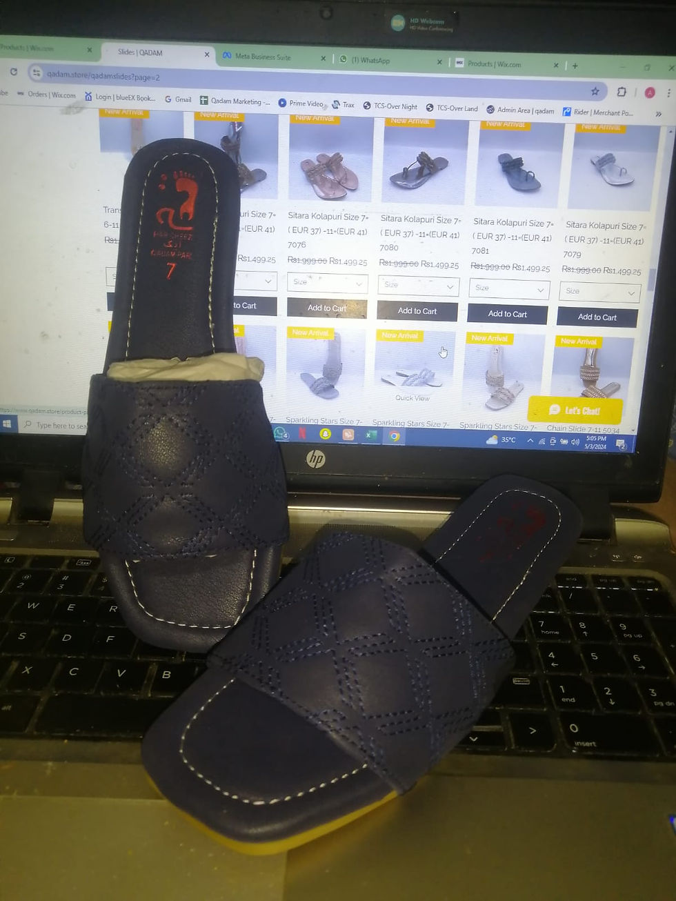 Cross Stitch Slide Size 7-11 5021-B Nevy Blue