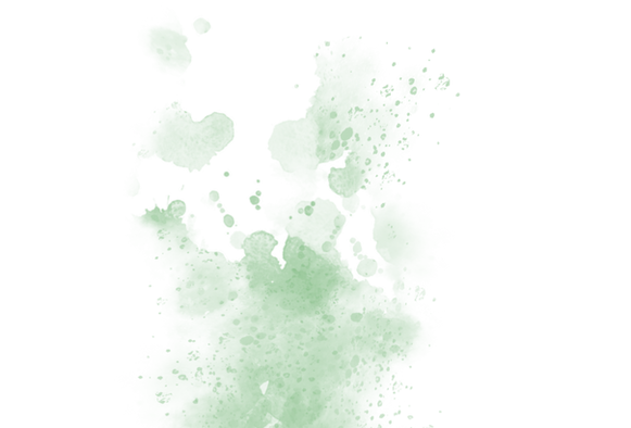 Green watercolour splash with gold splatter